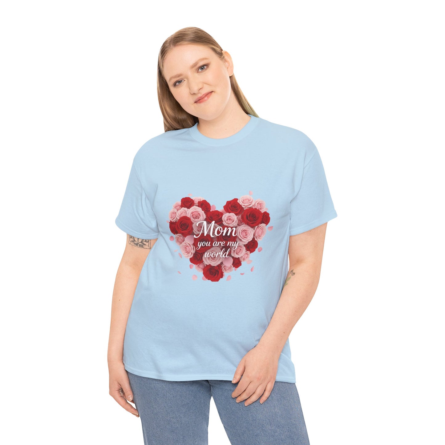Mom You Are My World Floral Heart T-Shirt