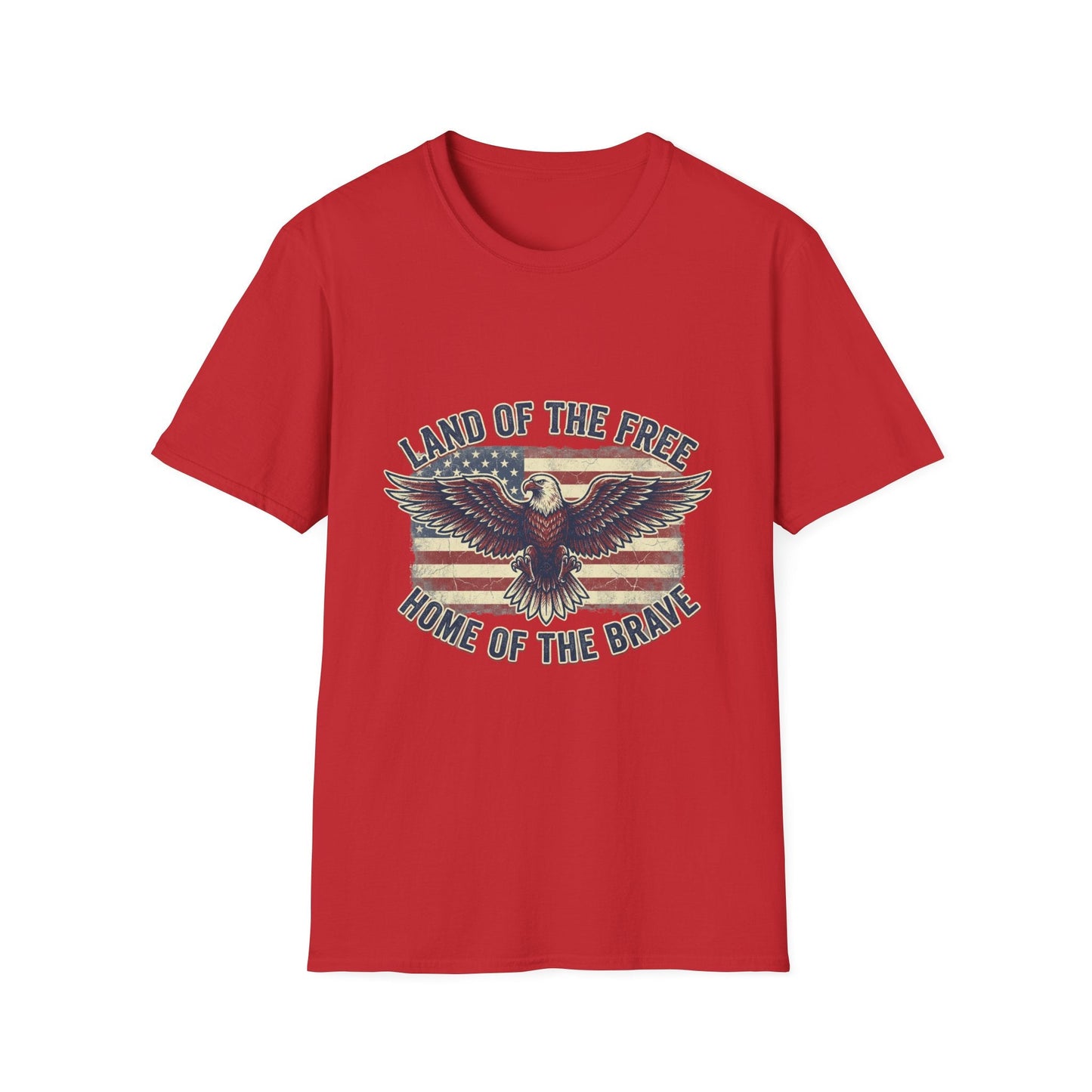 Patriotic Eagle T-Shirt – "Land of the Free, Home of the Brave" Vintage USA Tee
