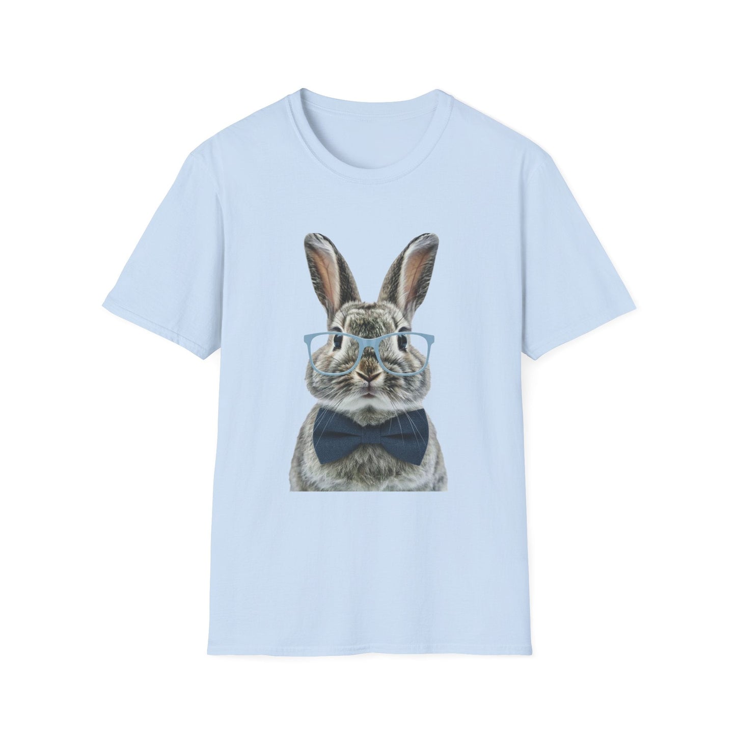 Rabbit with Glasses T-Shirt — Cute Bunny Bow Tie Graphic Tee