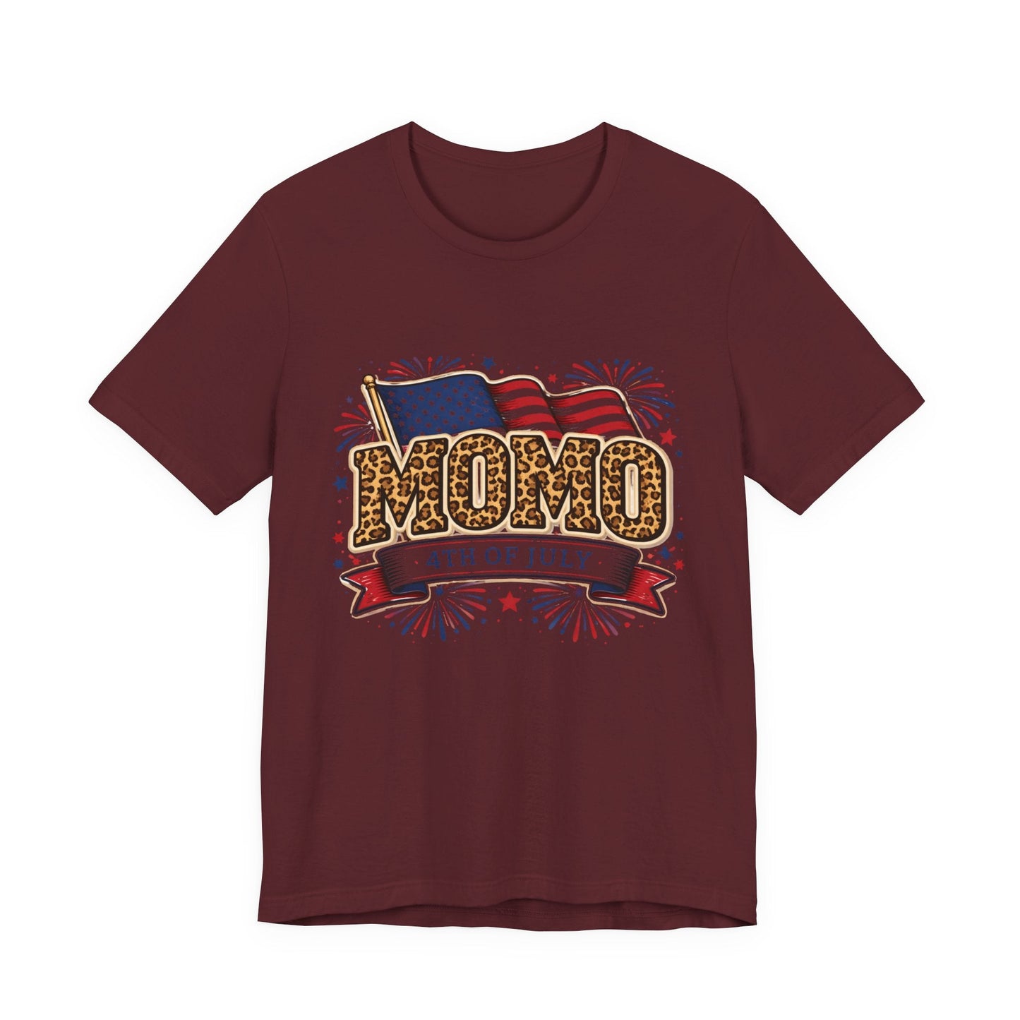 Momo 4th of July T-Shirt | Patriotic Leopard Print Flag Tee