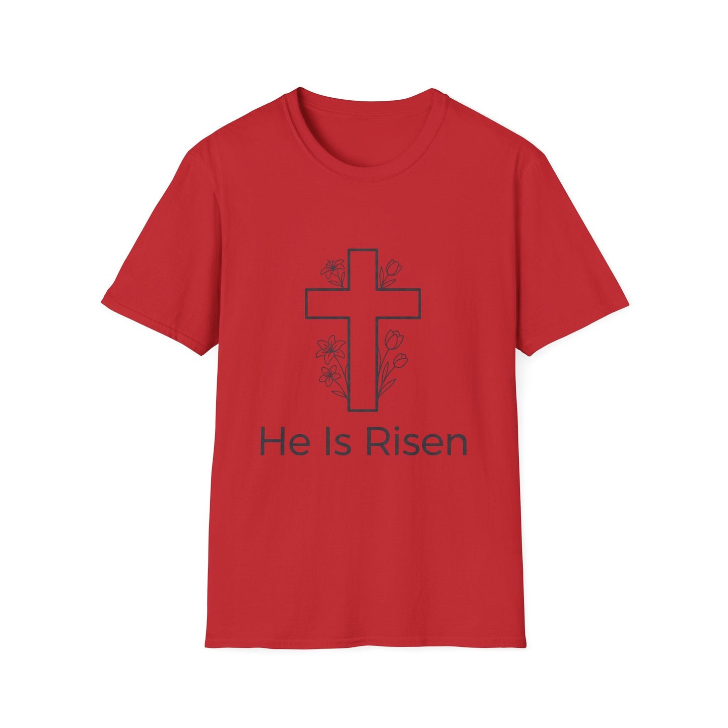 He Is Risen Cross T-Shirt — Easter Christian Faith Tee