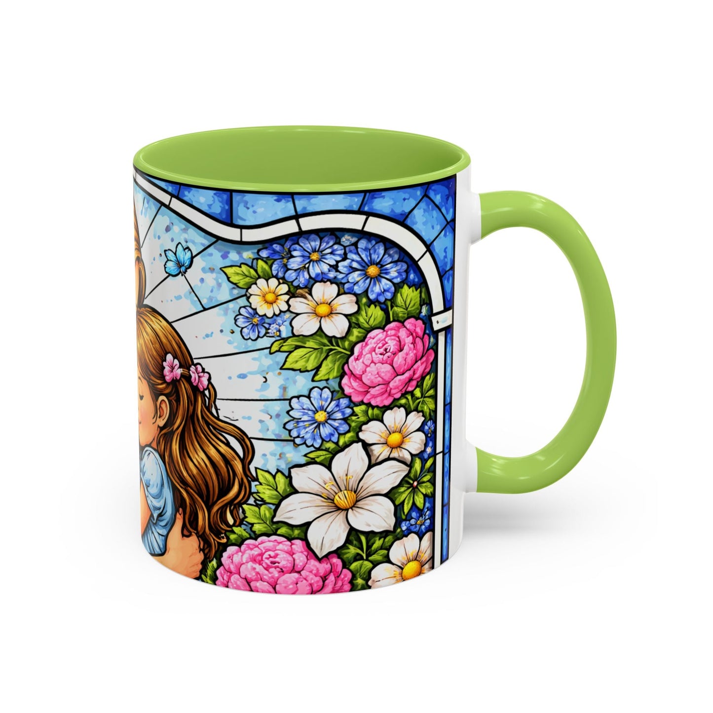 Mother Daughter Floral Coffee Mug — "Love You" Accent Mug, Gift for Mom