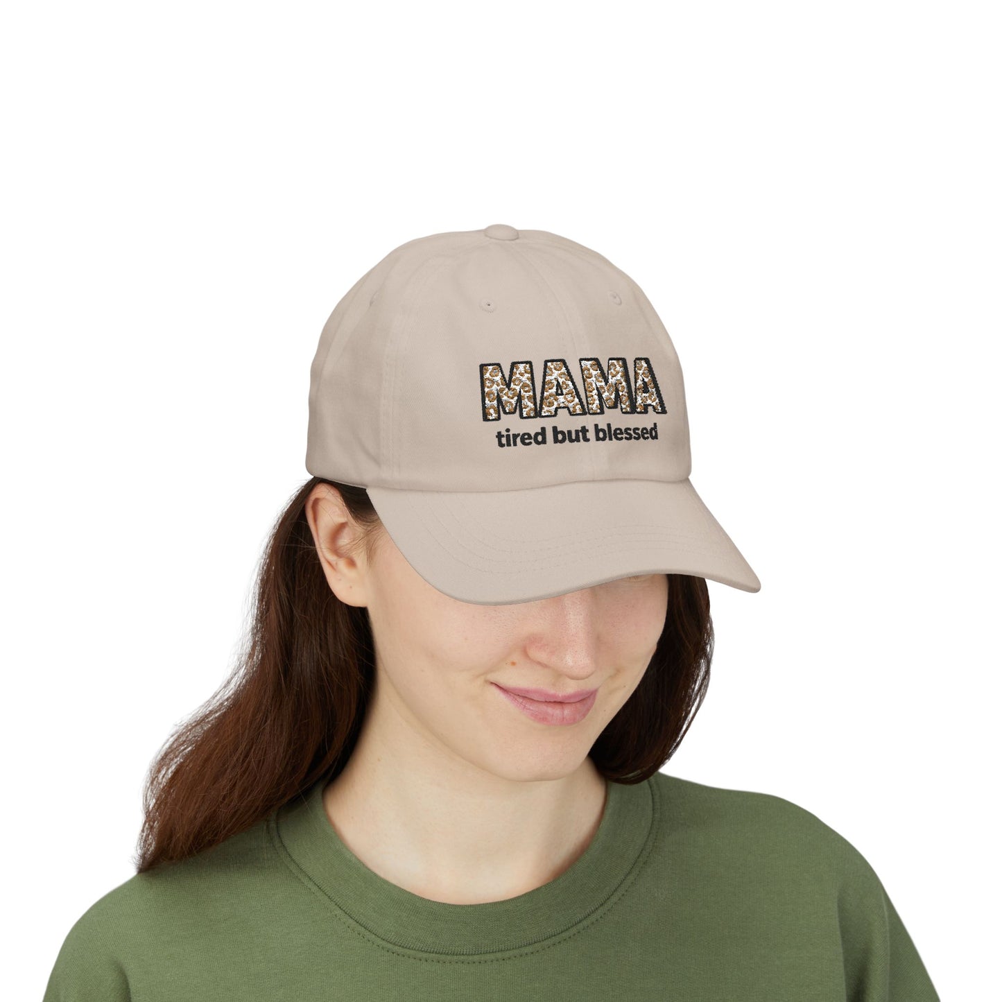 Mama Floral Embroidered Dad Cap — Casual Cotton Baseball Hat for Moms