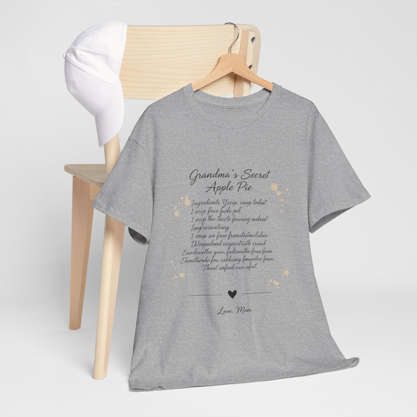 Recipe Tee — "Grandma's Secret Apple Pie" Personalized Kitchen Shirt
