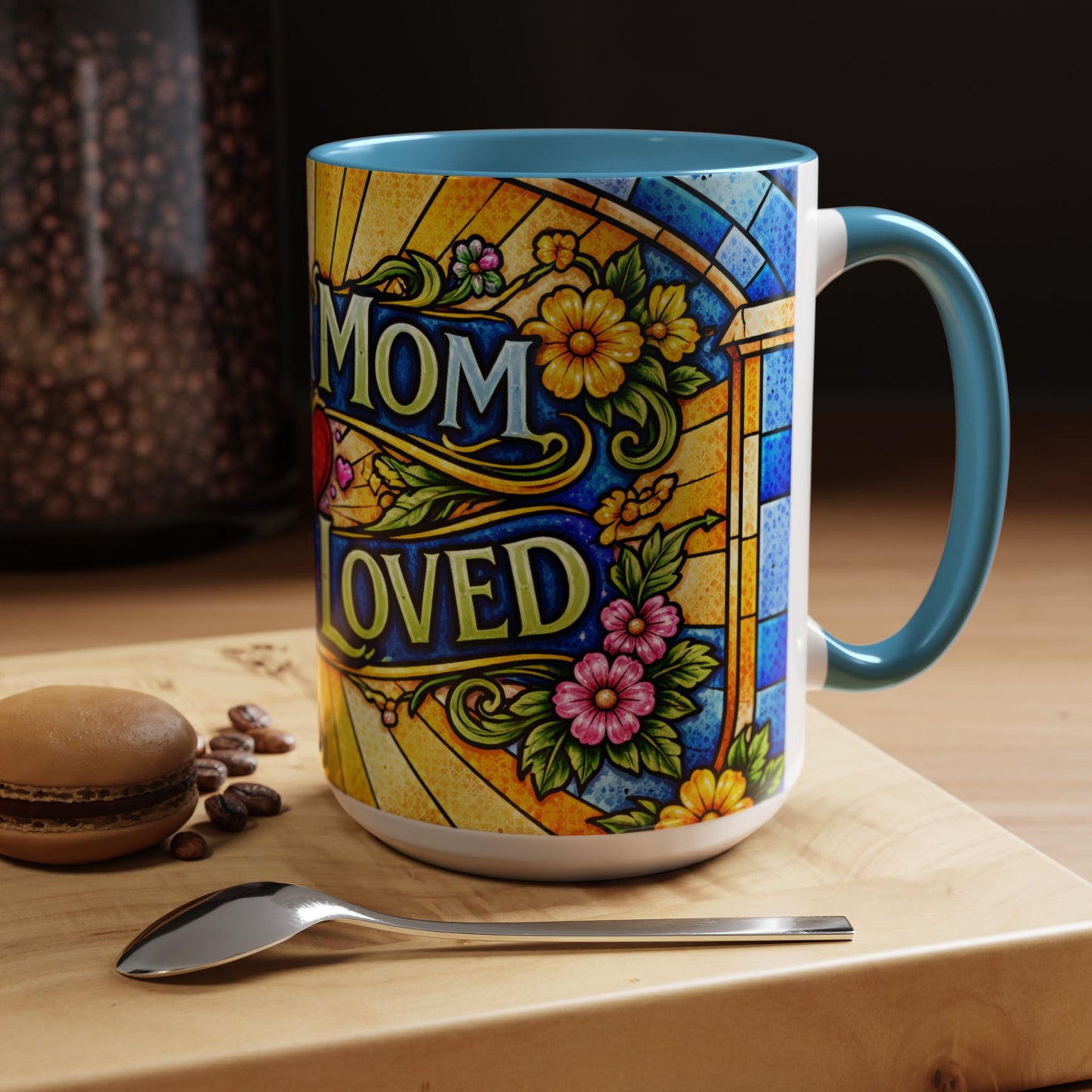 Coffee Mug — "Super Mom, Super Loved" Floral Accent Ceramic Gift