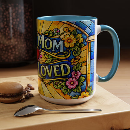 Coffee Mug — "Super Mom, Super Loved" Floral Accent Ceramic Gift