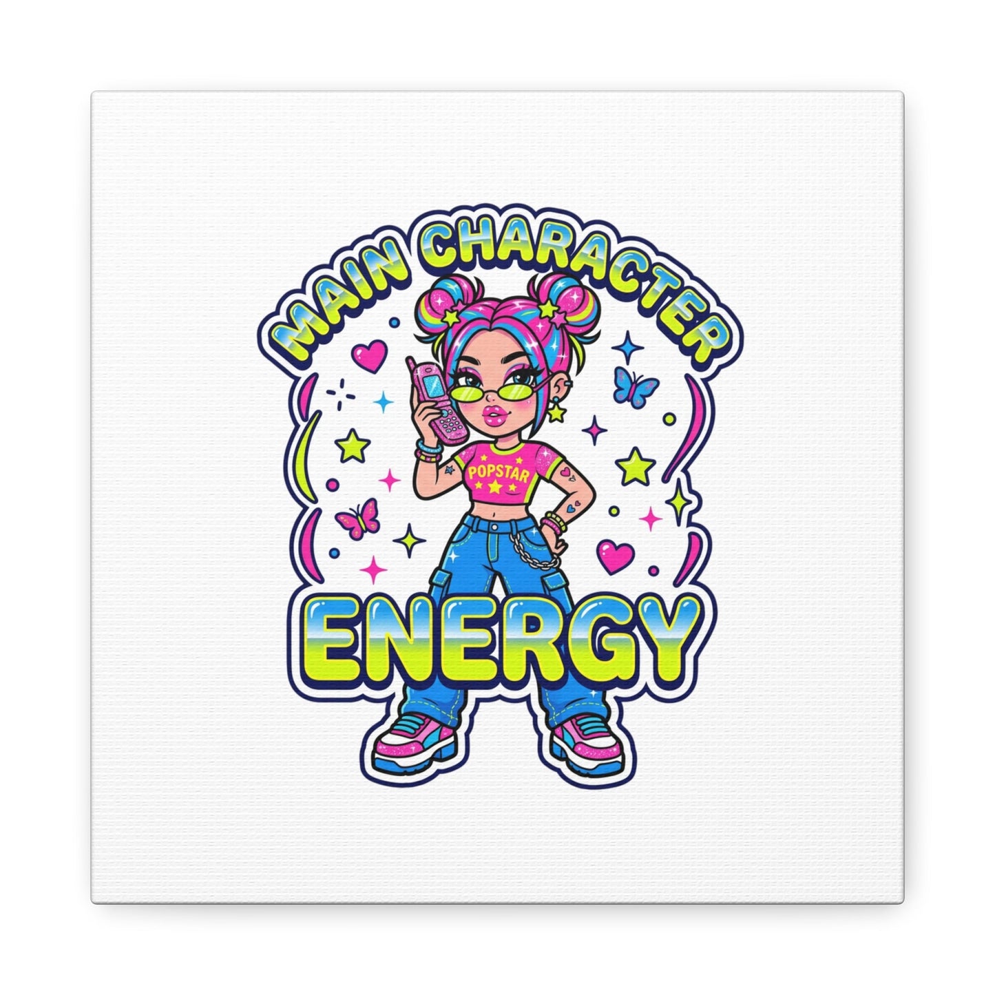 Main Character Energy Canvas | Y2K Aesthetic, Retro Internet Pop Art