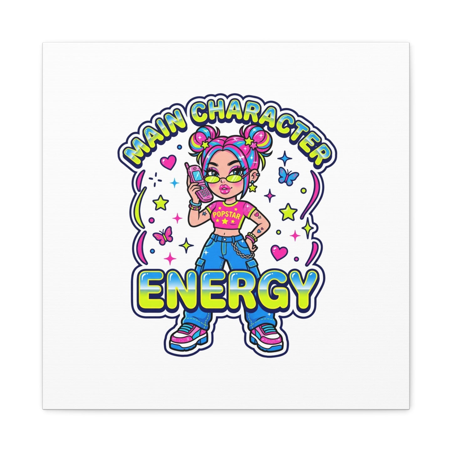 Main Character Energy Canvas | Y2K Aesthetic, Retro Internet Pop Art