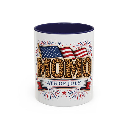 Mom 4th of July Leopard Accent Coffee Mug — Patriotic Gift (11/15oz)