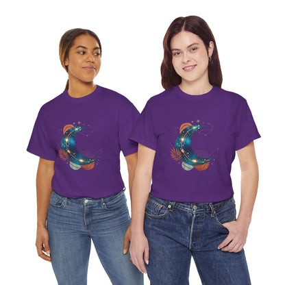 Celestial Moon Graphic Tee — Starry Crescent Night Shirt Boho Gift for Her