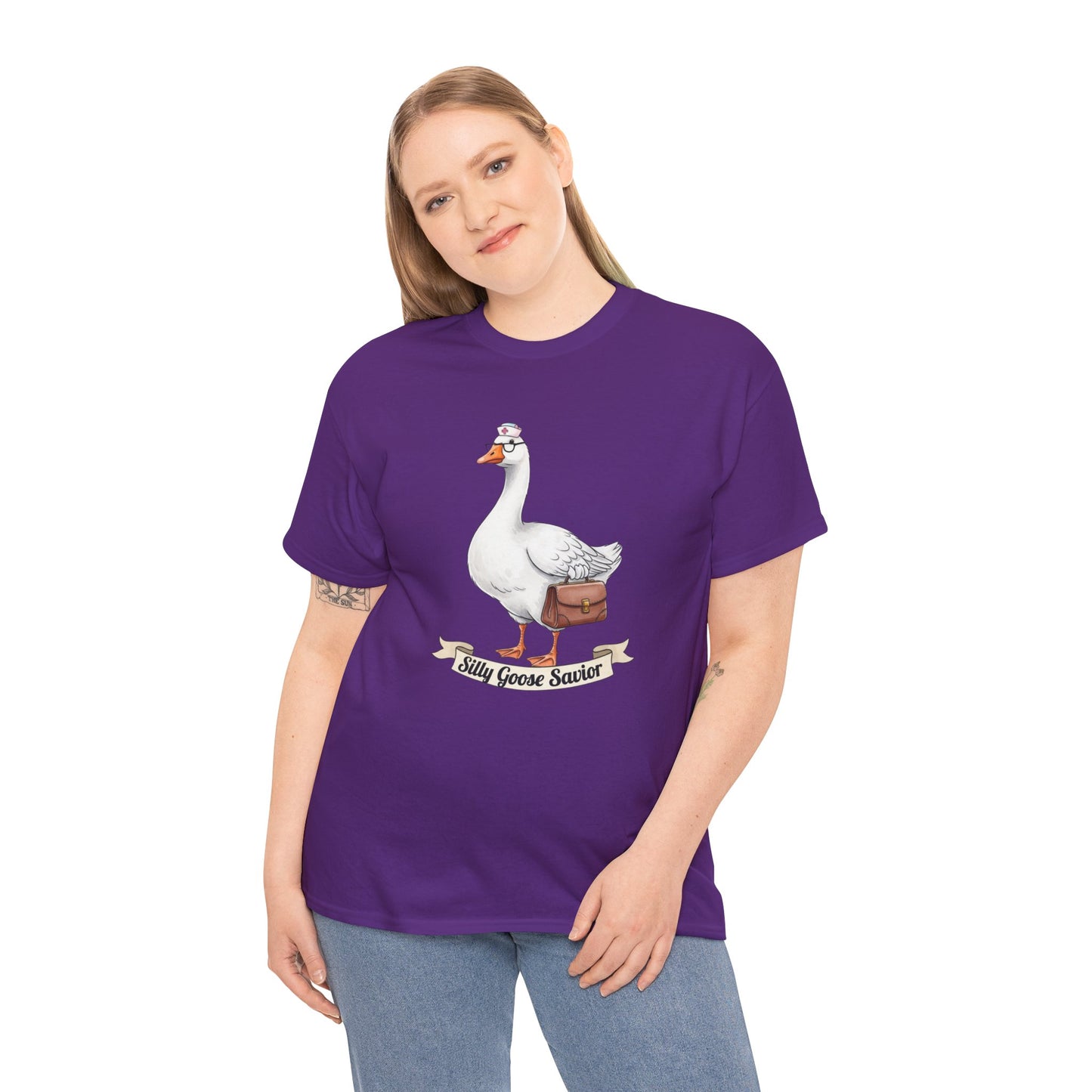 Goose Savior T-Shirt — Vintage Illustrated Goose Tee Whimsical Animal Gift