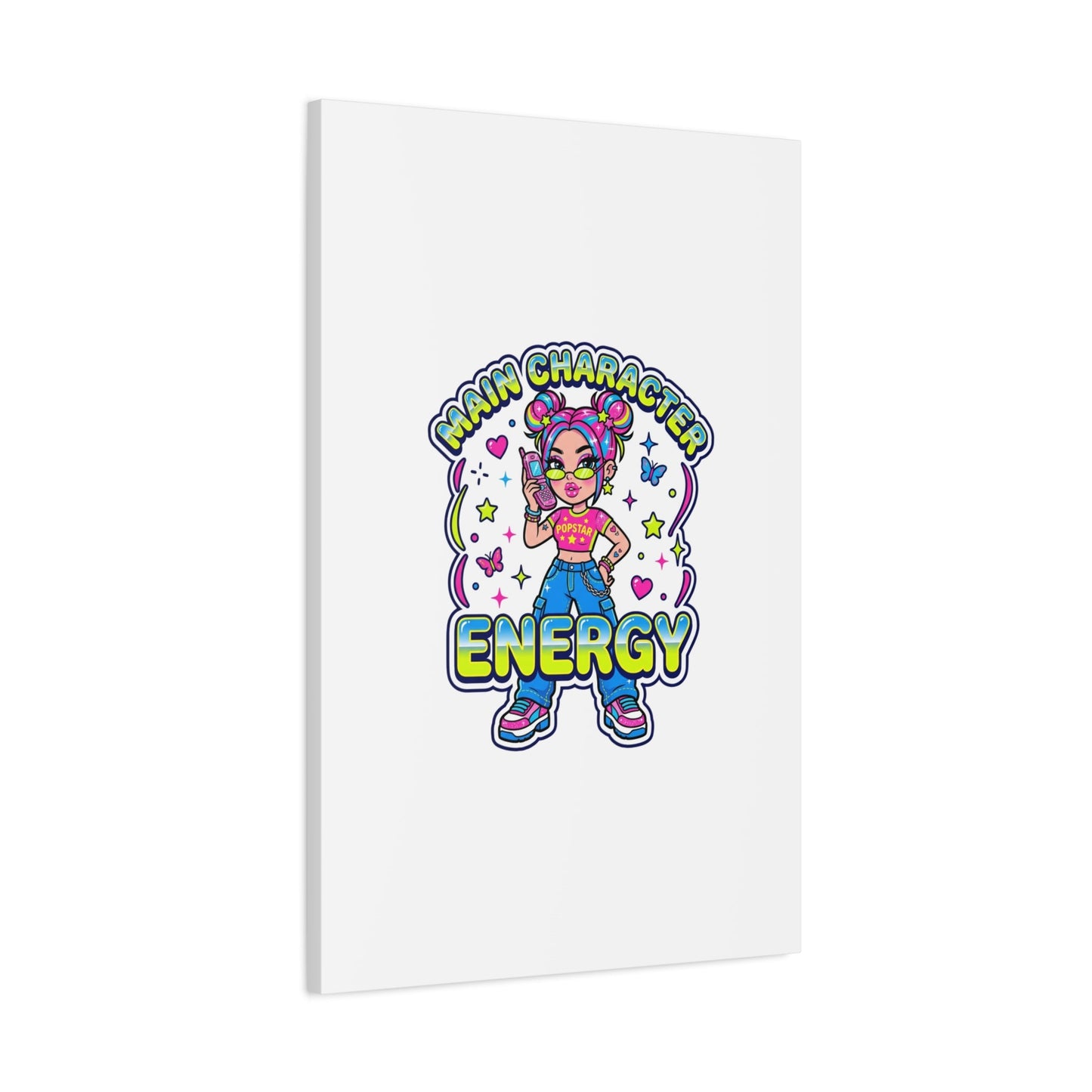 Main Character Energy Canvas | Y2K Aesthetic, Retro Internet Pop Art