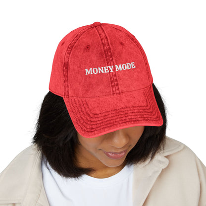 Money Mode Vintage Embroidered Cap — Washed Red Dad Hat