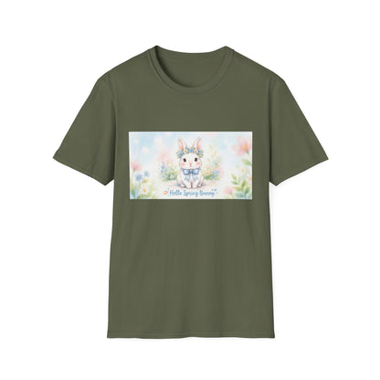 Spring Bunny T-Shirt — "Hello Spring Bunny" Cute Pastel Floral Tee