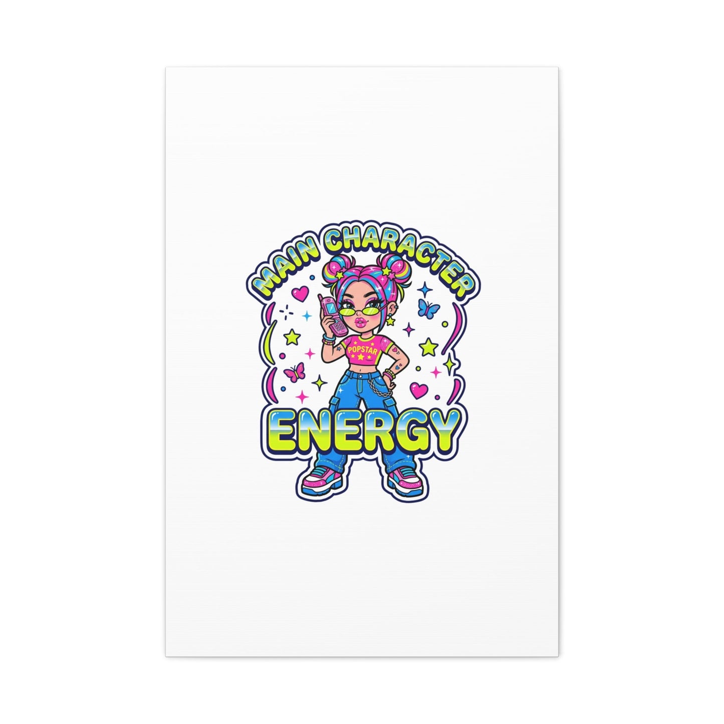 Main Character Energy Canvas | Y2K Aesthetic, Retro Internet Pop Art