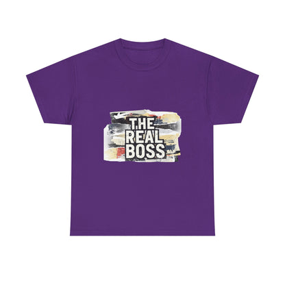 The Real Boss" Funny Graphic Tee — Bold Statement Shirt for Moms Dads