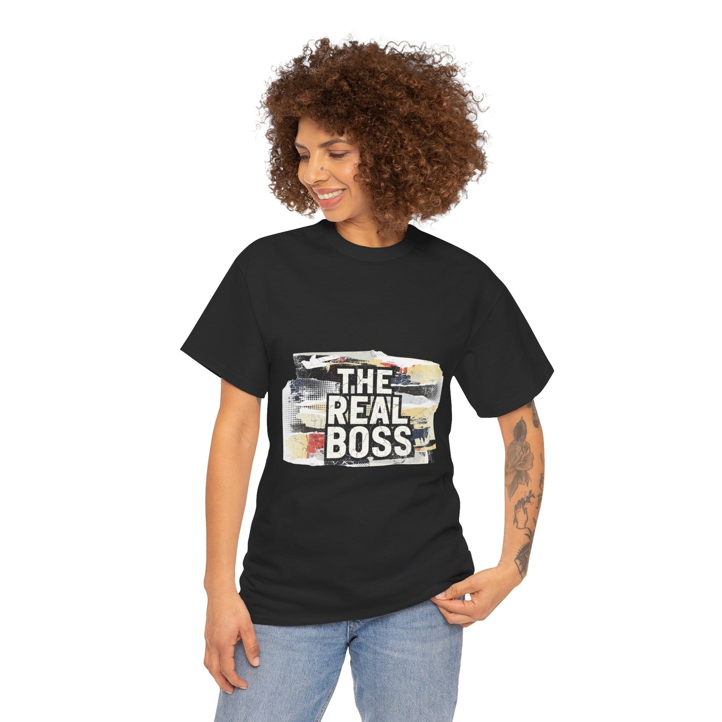 The Real Boss" Funny Graphic Tee — Bold Statement Shirt for Moms Dads