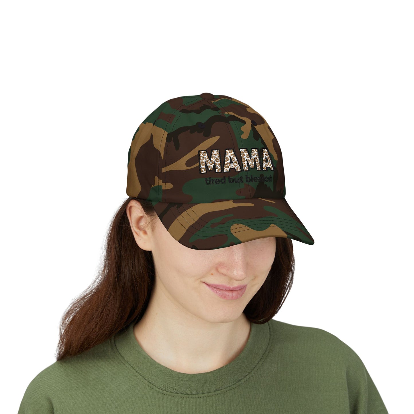 Mama Floral Embroidered Dad Cap — Casual Cotton Baseball Hat for Moms