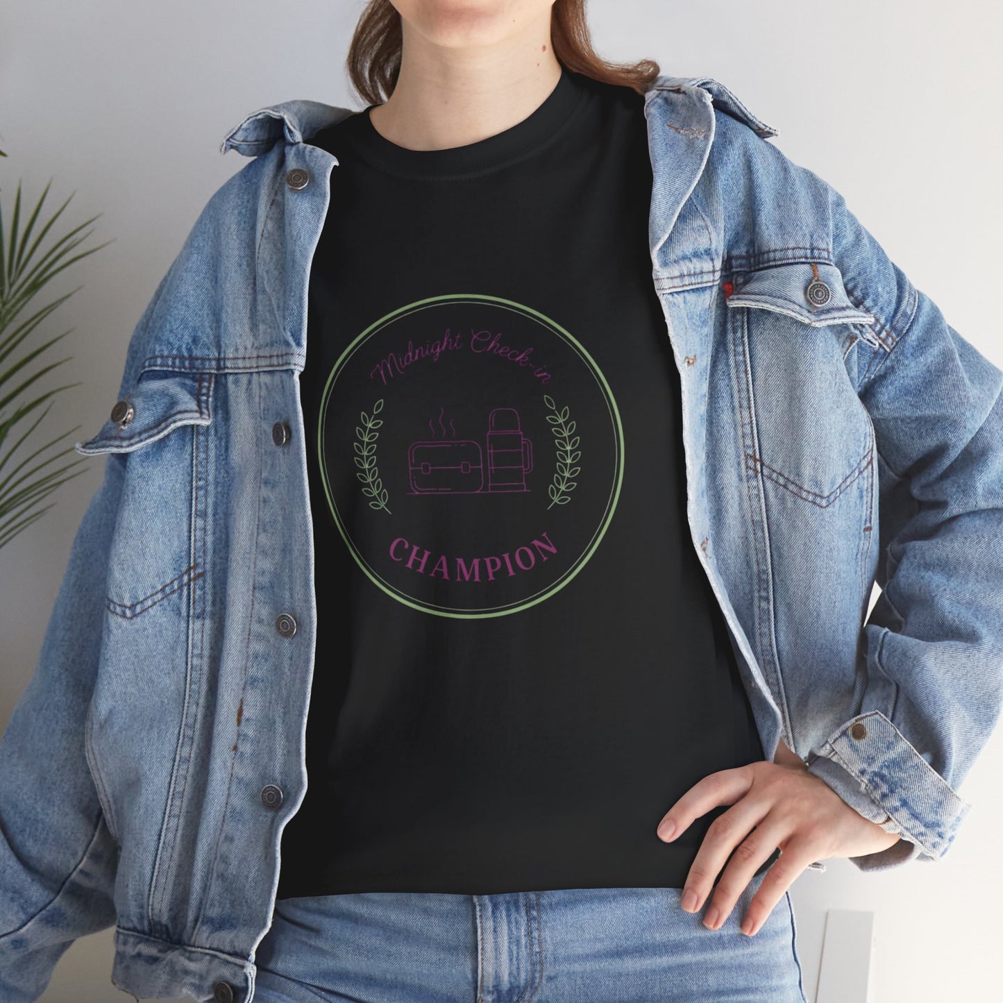 Champion of Midnight Snack T-Shirt — Funny Cozy Graphic Tee Relaxation Gift