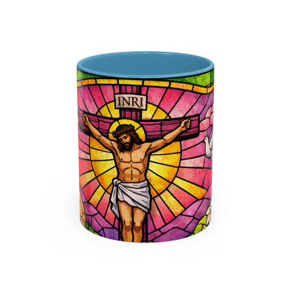 Stained Glass Jesus Coffee Mug — Religious Christian Accent Mug (11oz)