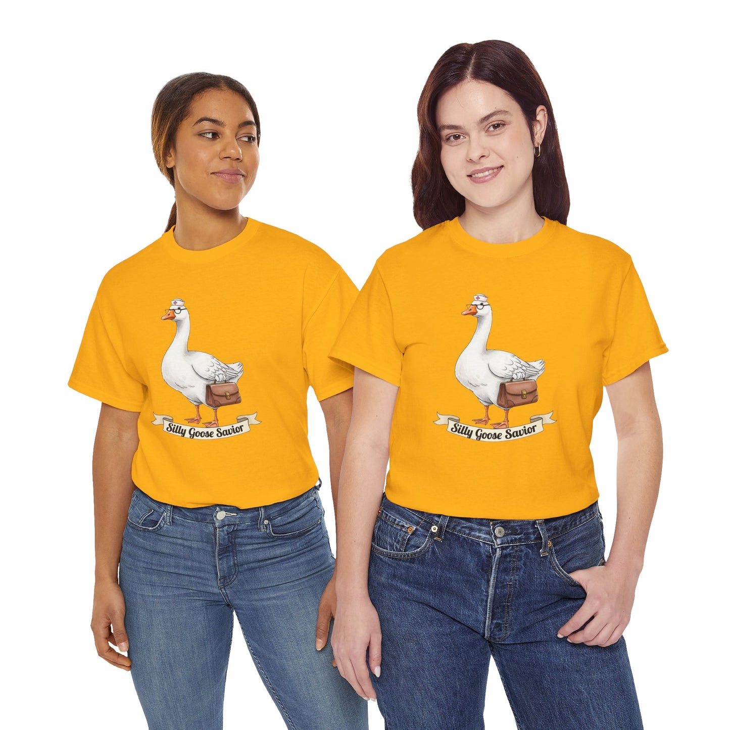 Goose Savior T-Shirt — Vintage Illustrated Goose Tee Whimsical Animal Gift