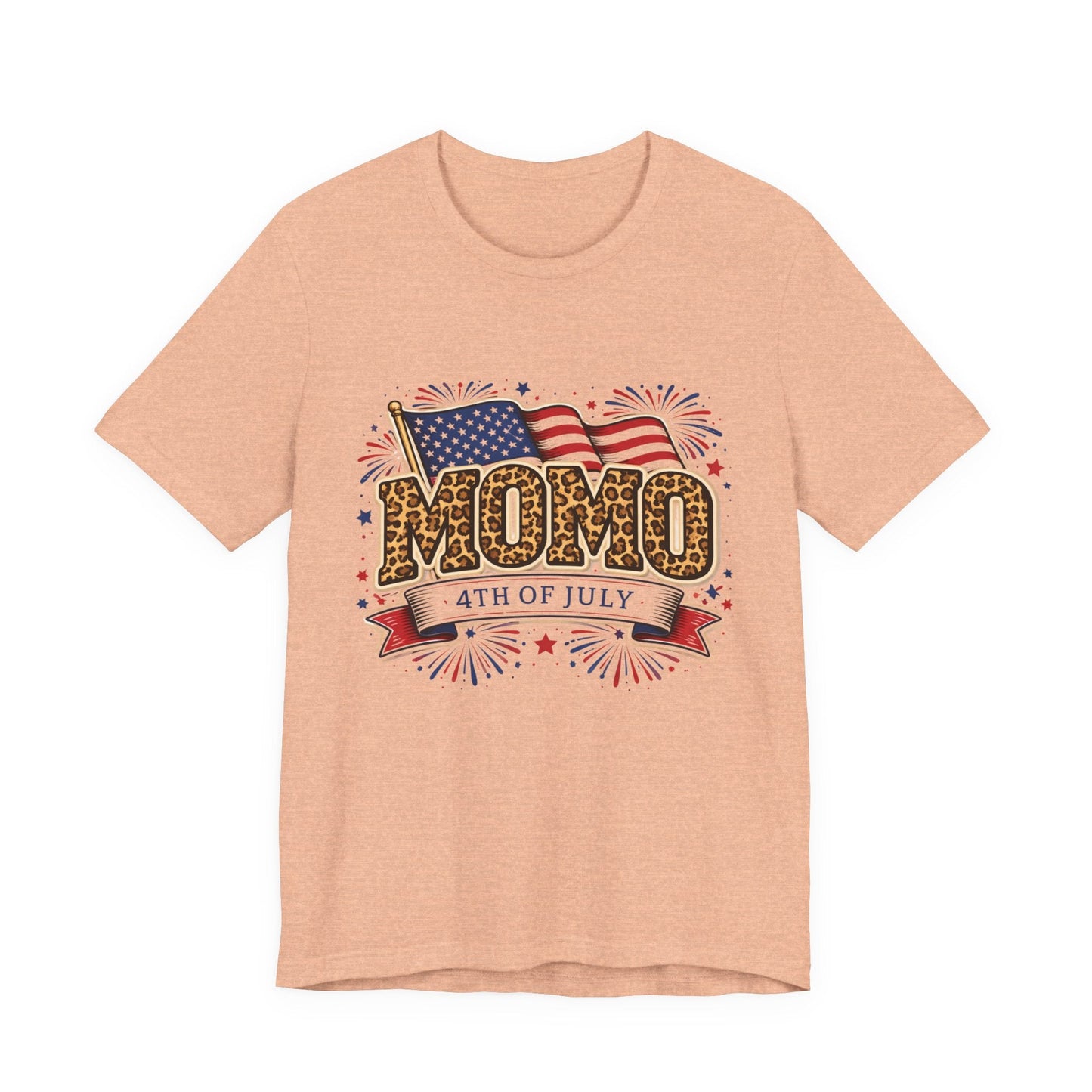 Momo 4th of July T-Shirt | Patriotic Leopard Print Flag Tee