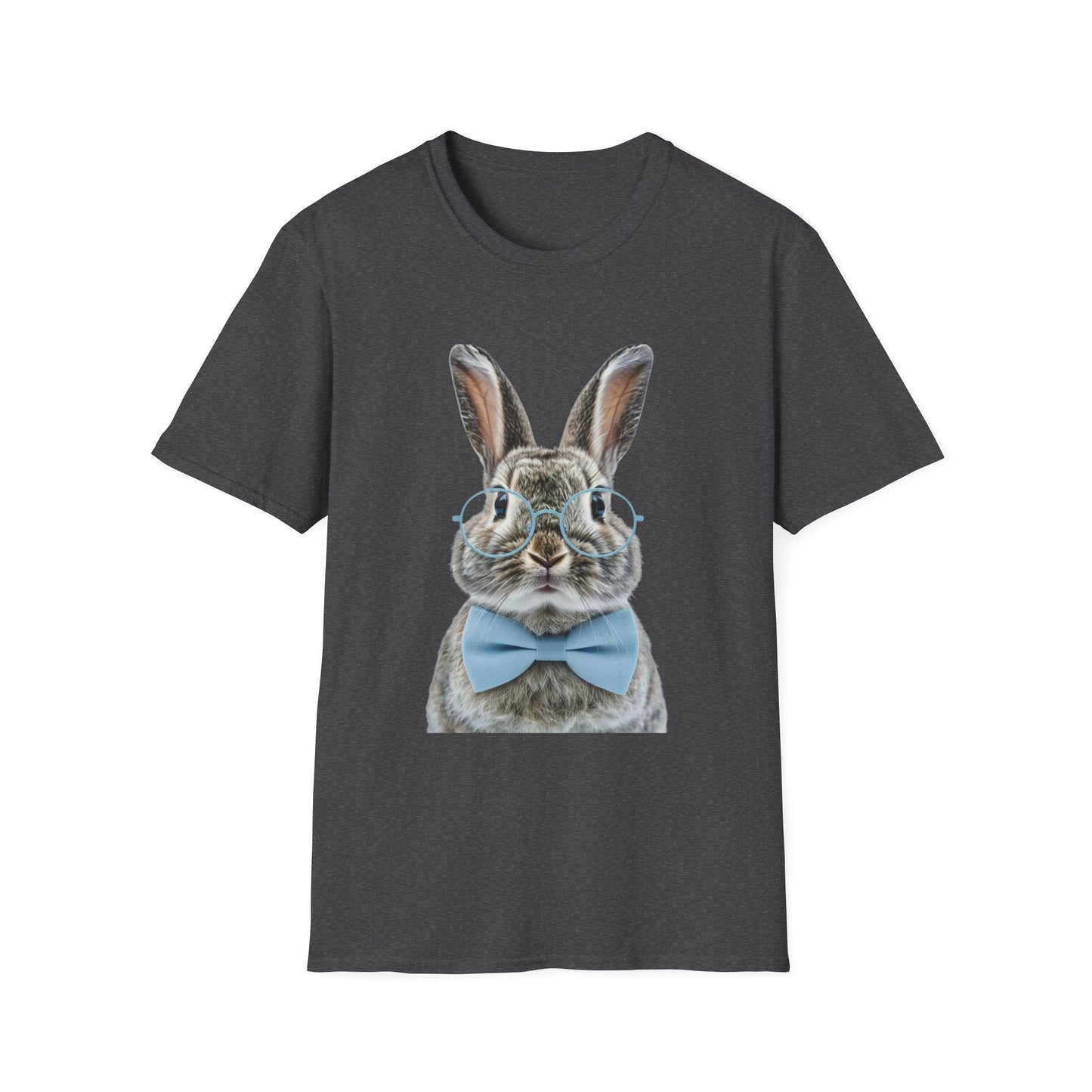 Bunny in Glasses T-Shirt — Cute Rabbit with Blue Bow Tee