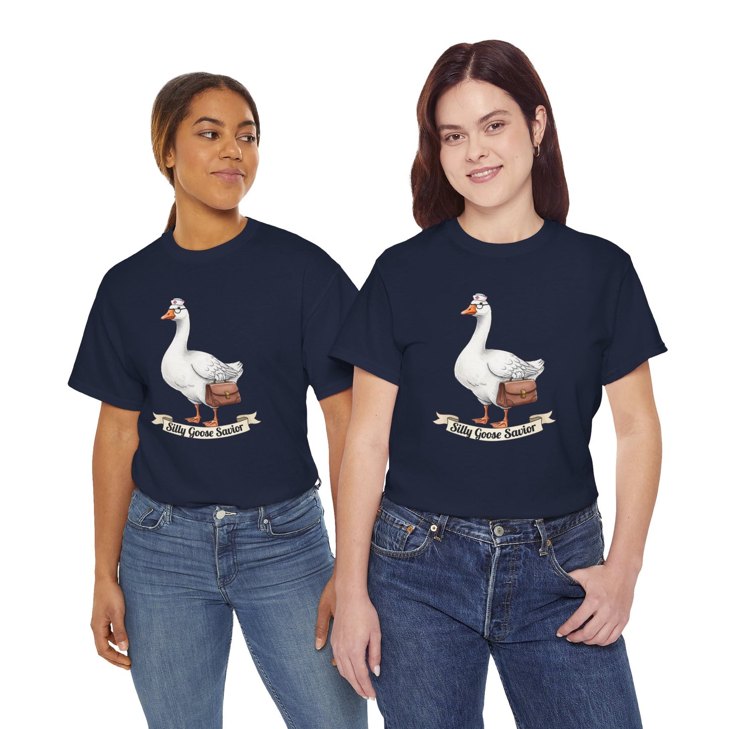 Goose Savior T-Shirt — Vintage Illustrated Goose Tee Whimsical Animal Gift