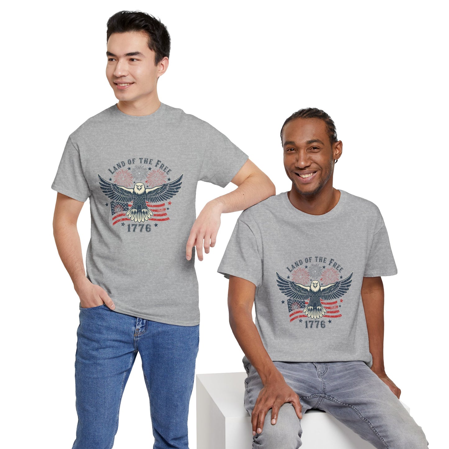 Land of the Free Eagle T-Shirt — 1776 Vintage Patriotic American Tee Gift