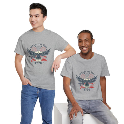 Land of the Free Eagle T-Shirt — 1776 Vintage Patriotic American Tee Gift