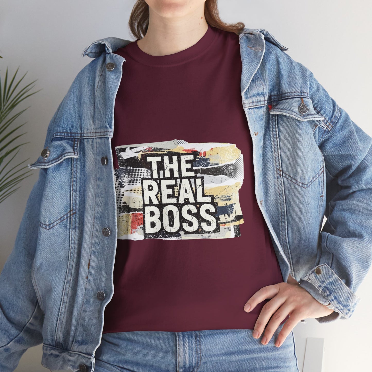 The Real Boss" Funny Graphic Tee — Bold Statement Shirt for Moms Dads