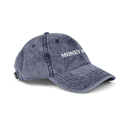 Money Mode Vintage Embroidered Cap — Washed Red Dad Hat
