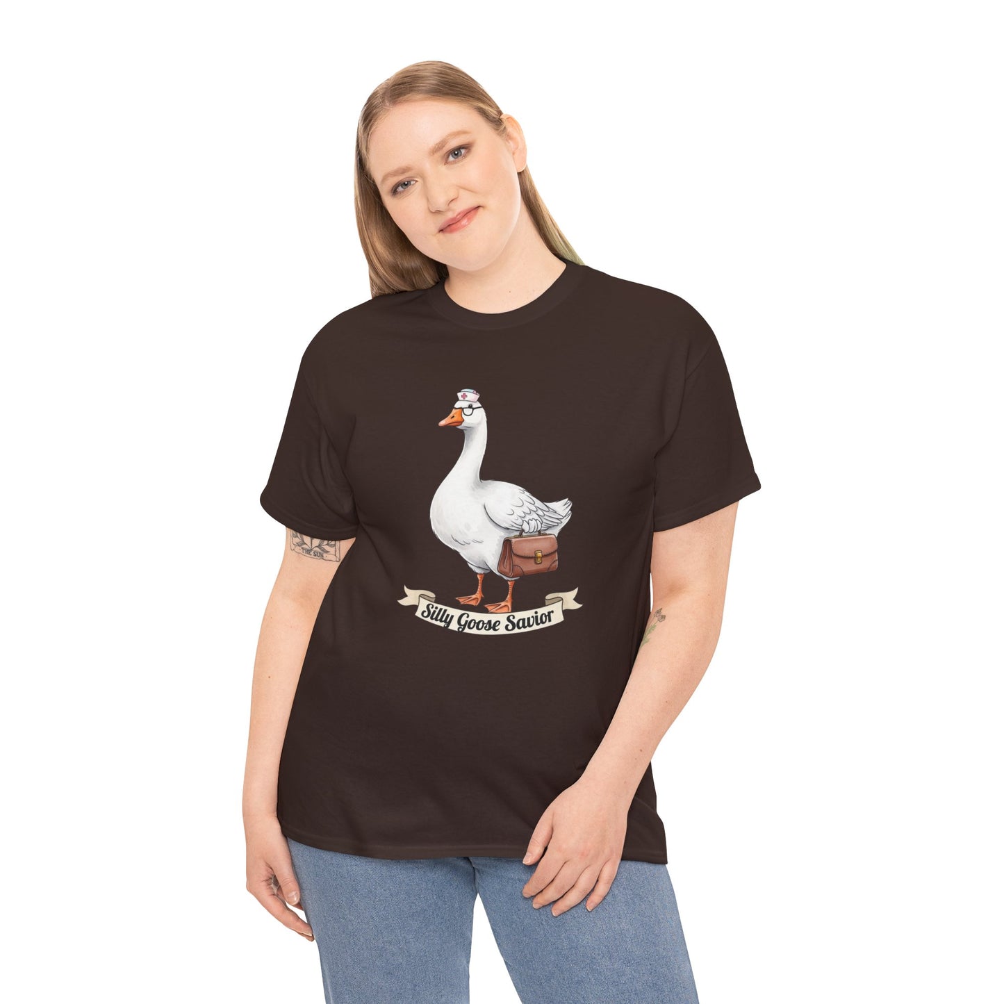 Goose Savior T-Shirt — Vintage Illustrated Goose Tee Whimsical Animal Gift