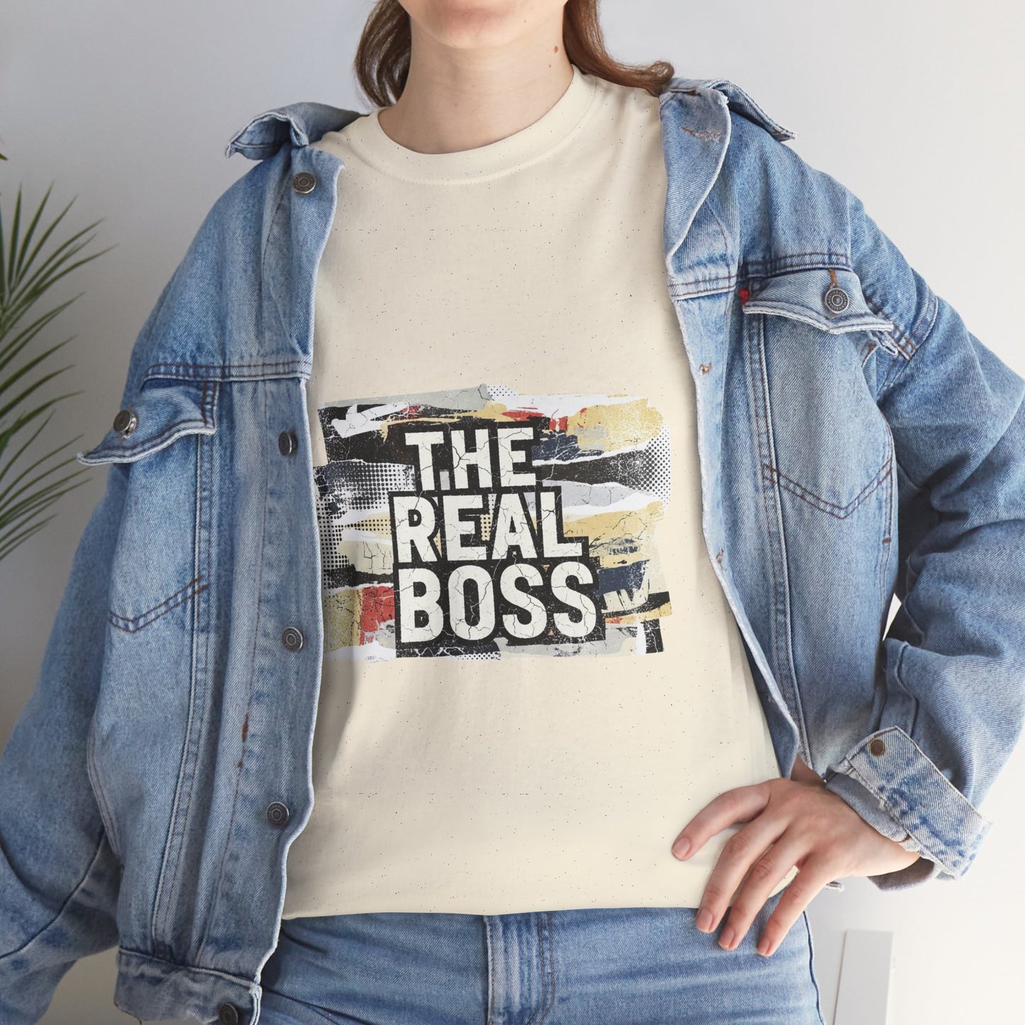 The Real Boss" Funny Graphic Tee — Bold Statement Shirt for Moms Dads