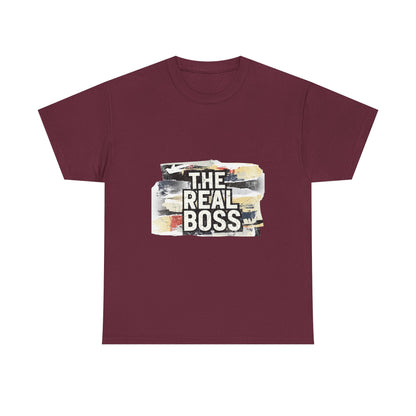 The Real Boss" Funny Graphic Tee — Bold Statement Shirt for Moms Dads