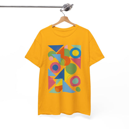 Geometric Color Block Tee — Abstract Shapes Graphic T-Shirt Retro Art