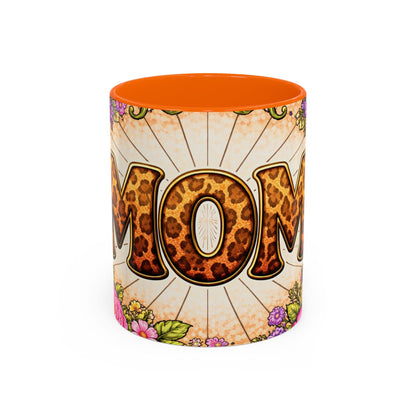 Mom Leopard Print Floral Coffee Mug — Mother's Day Gift (11 oz)