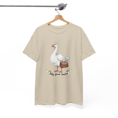 Goose Savior T-Shirt — Vintage Illustrated Goose Tee Whimsical Animal Gift