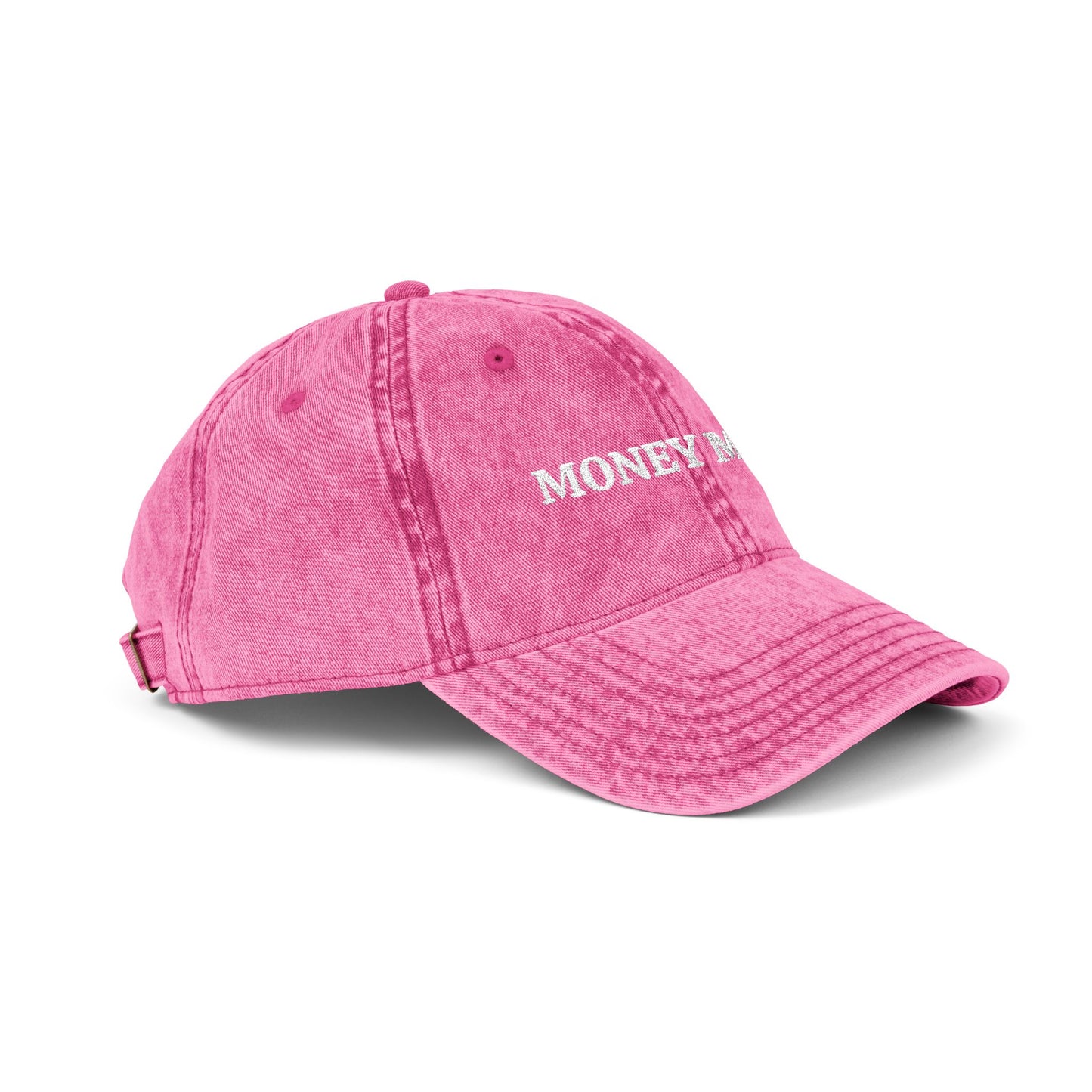 Money Mode Vintage Embroidered Cap — Washed Red Dad Hat