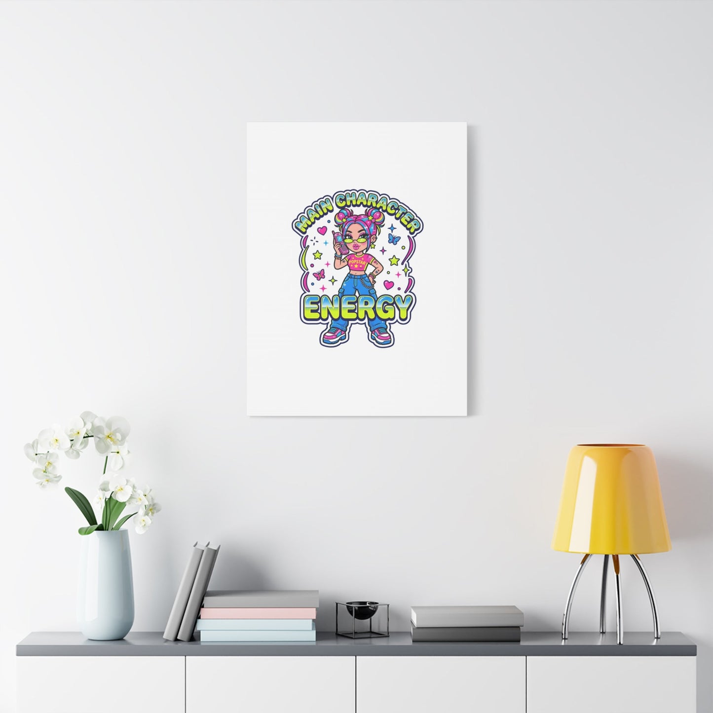 Main Character Energy Canvas | Y2K Aesthetic, Retro Internet Pop Art