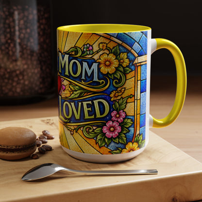 Coffee Mug — "Super Mom, Super Loved" Floral Accent Ceramic Gift