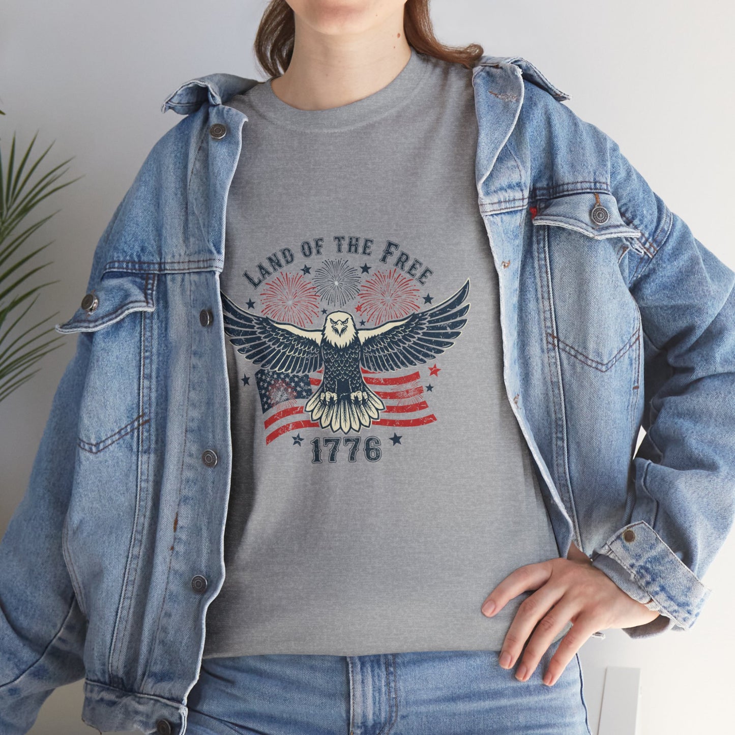 Land of the Free Eagle T-Shirt — 1776 Vintage Patriotic American Tee Gift