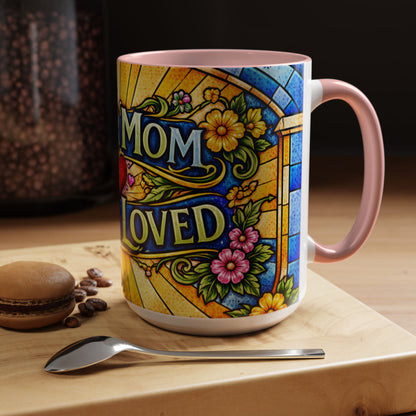 Coffee Mug — "Super Mom, Super Loved" Floral Accent Ceramic Gift