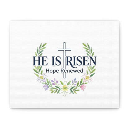 He Is Risen Canvas | Christian Easter Wall Art, Resurrection Scripture Print