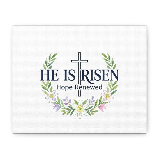 He Is Risen Canvas | Christian Easter Wall Art, Resurrection Scripture Print