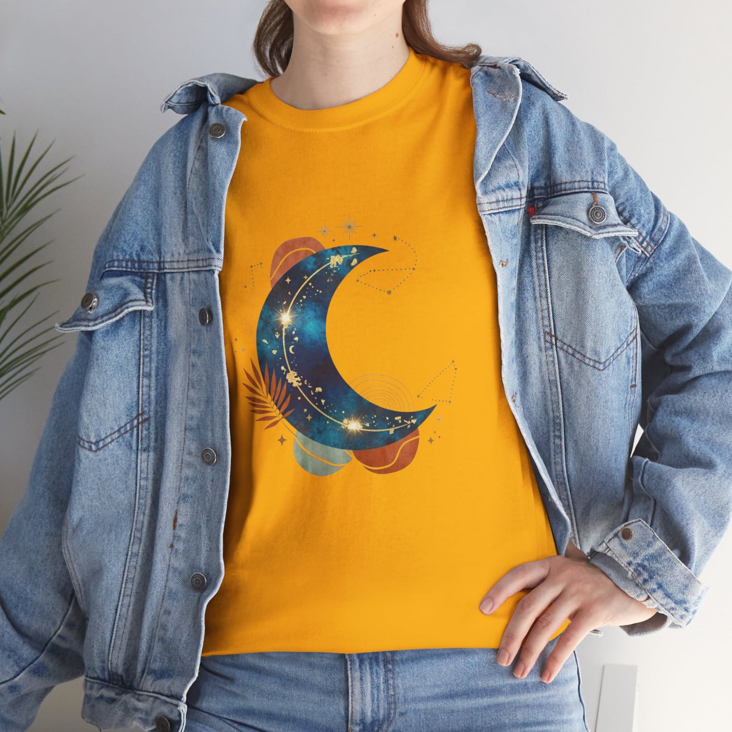 Celestial Moon Graphic Tee — Starry Crescent Night Shirt Boho Gift for Her