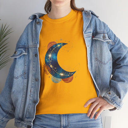 Celestial Moon Graphic Tee — Starry Crescent Night Shirt Boho Gift for Her