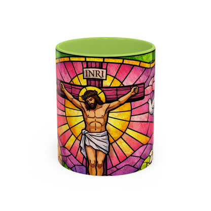 Stained Glass Jesus Coffee Mug — Religious Christian Accent Mug (11oz)