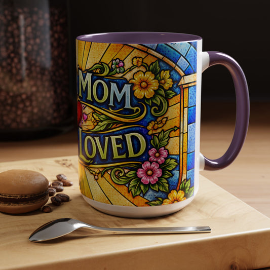 Coffee Mug — "Super Mom, Super Loved" Floral Accent Ceramic Gift