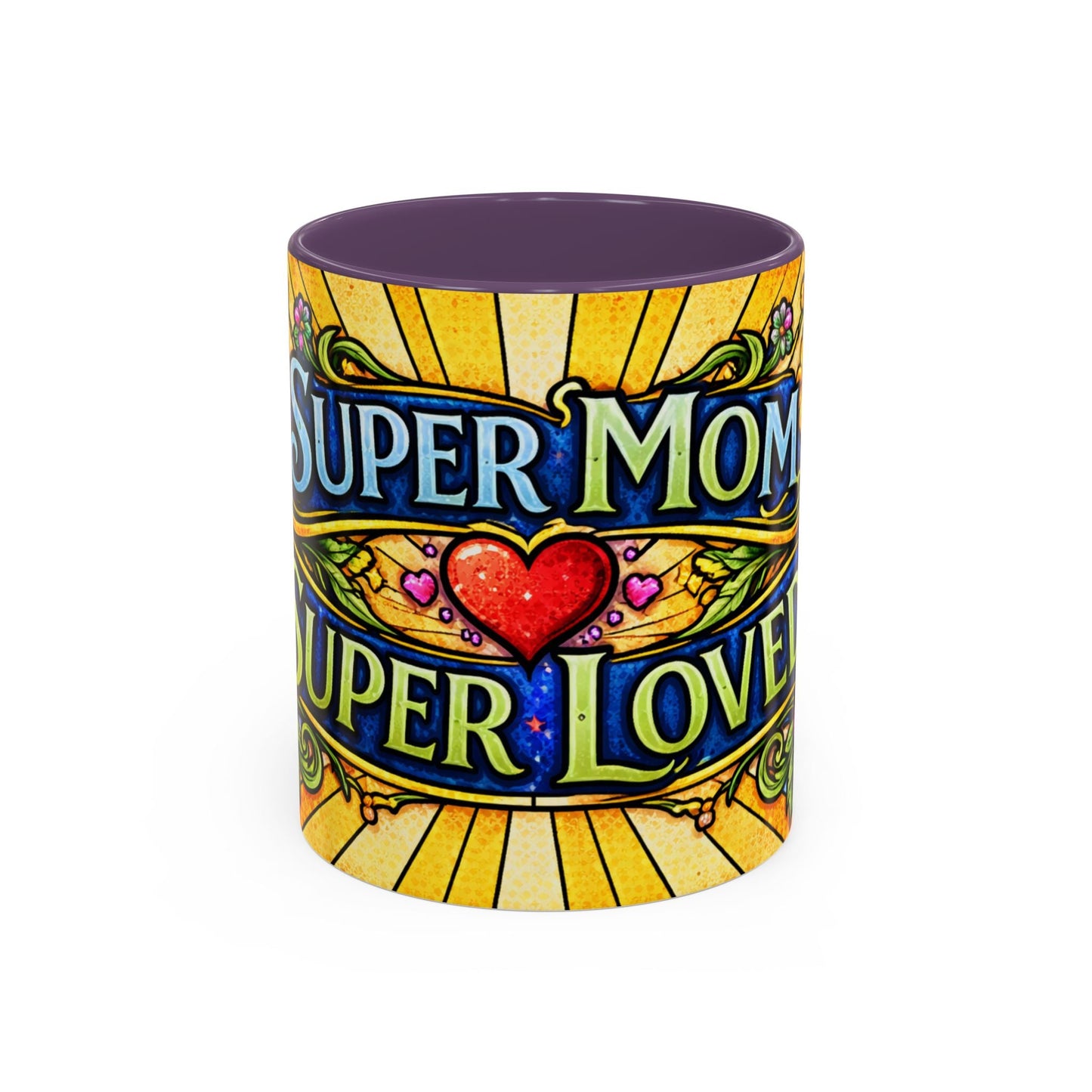 Coffee Mug — "Super Mom, Super Loved" Floral Accent Ceramic Gift